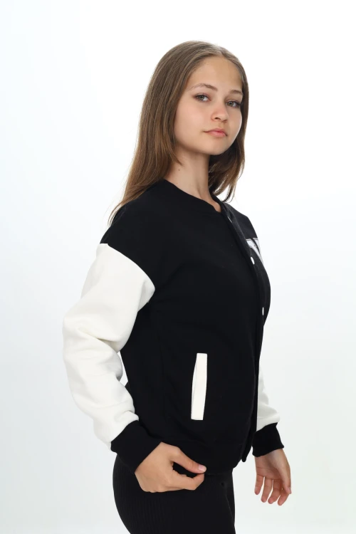 W işlemeli Kız Kolej Ceket 7184