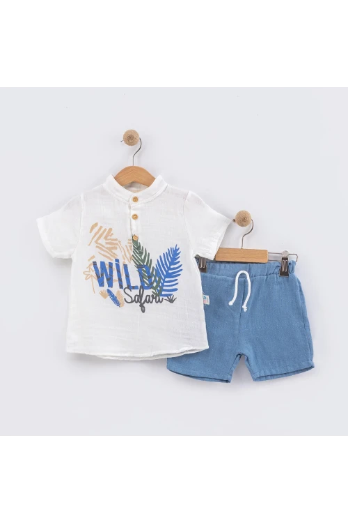 Wild Baskılı Şortlu Erkek Takım 9131