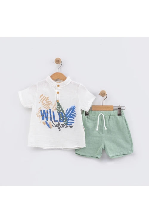 Wild Baskılı Şortlu Erkek Takım 9131