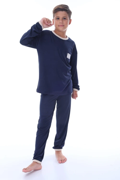 Yakalı Desenli Pijama Takımı 36208