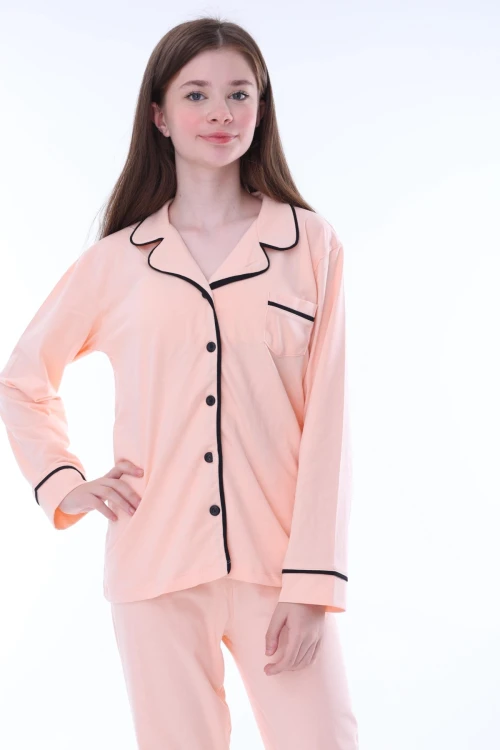 Yakalı Kız Çocuk Pijama Takımı 35203