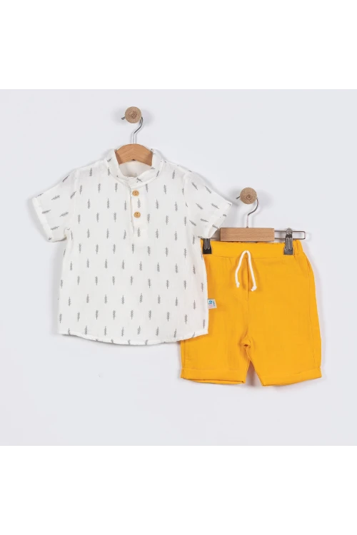 Yaprak Desenli Müslin Takım 9122