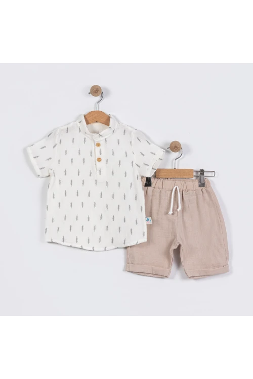 Yaprak Desenli Müslin Takım 9122