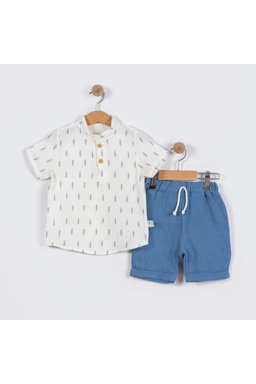 Yaprak Desenli Müslin Takım 9122