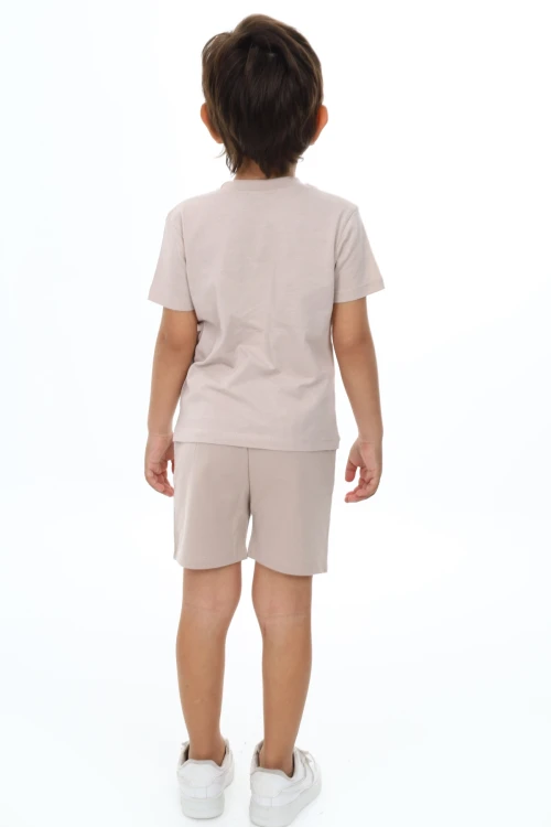 Yapraklı Fil Baskılı Şortlu Takım 73304