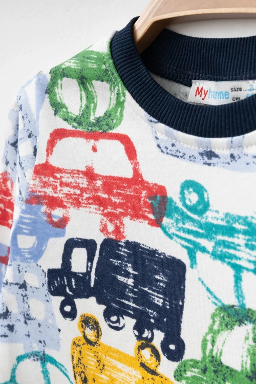 Araba Desenli Uzun Kol Pijama Takımı 74159