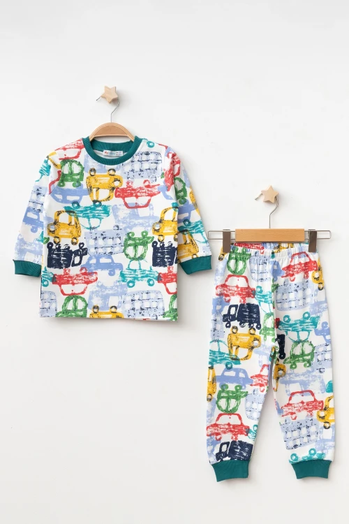 Araba Desenli Uzun Kol Pijama Takımı 74159
