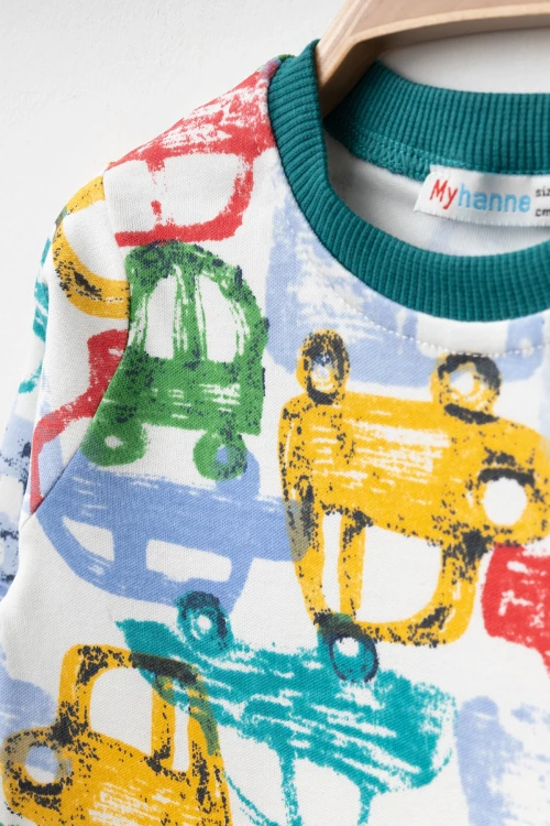 Araba Desenli Uzun Kol Pijama Takımı 74159
