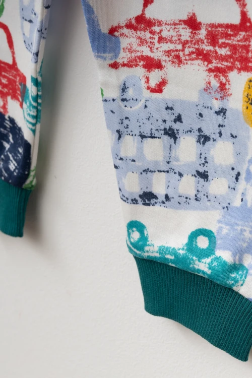 Araba Desenli Uzun Kol Pijama Takımı 74159