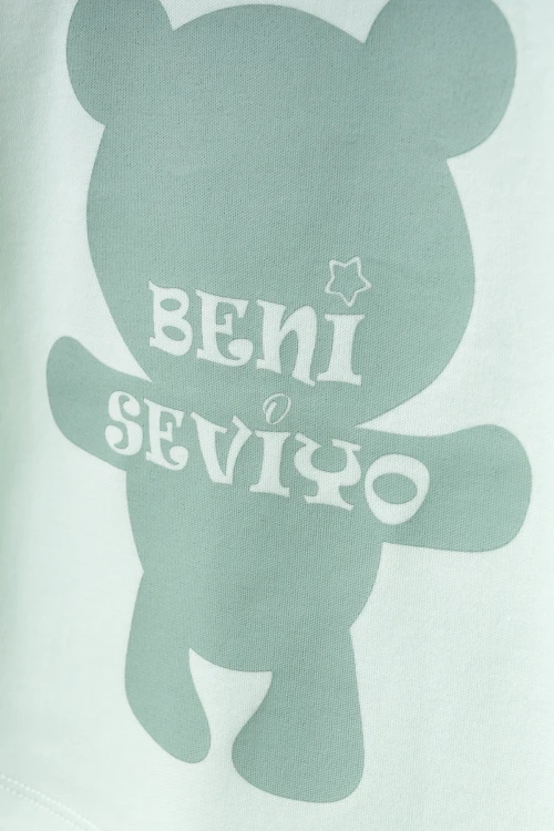 Ayıcık Baskılı Kız Bebek Pijama Takımı 2006-1