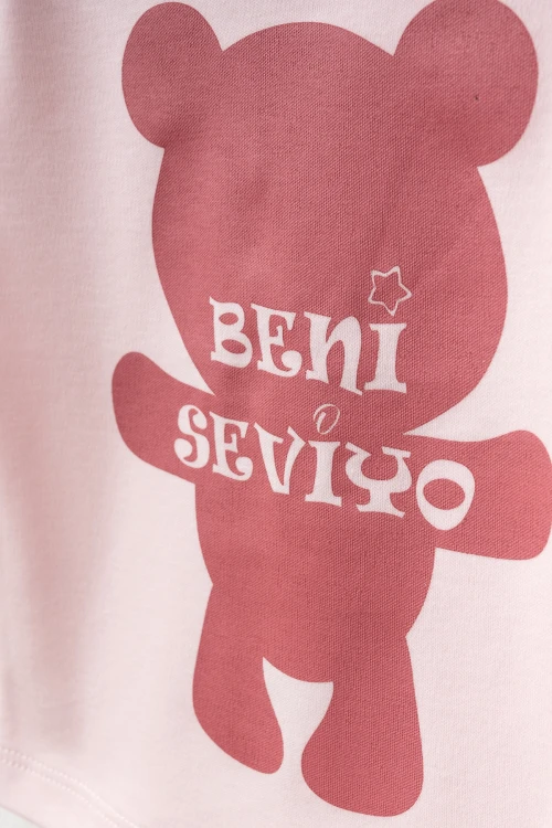 Ayıcık Baskılı Kız Bebek Pijama Takımı 2006-1