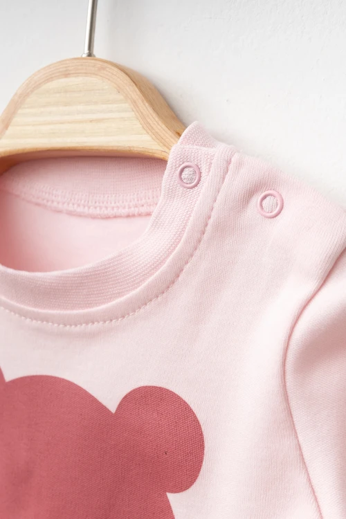 Ayıcık Baskılı Kız Bebek Pijama Takımı 2006-1