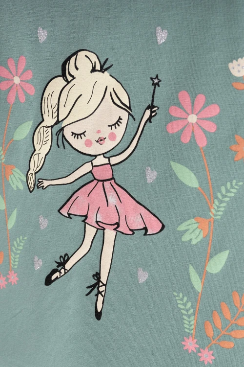 Balerin Baskılı Kız Bebek Tişört 2010