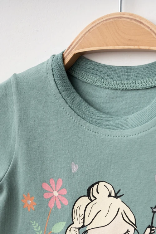 Balerin Baskılı Kız Bebek Tişört 2010