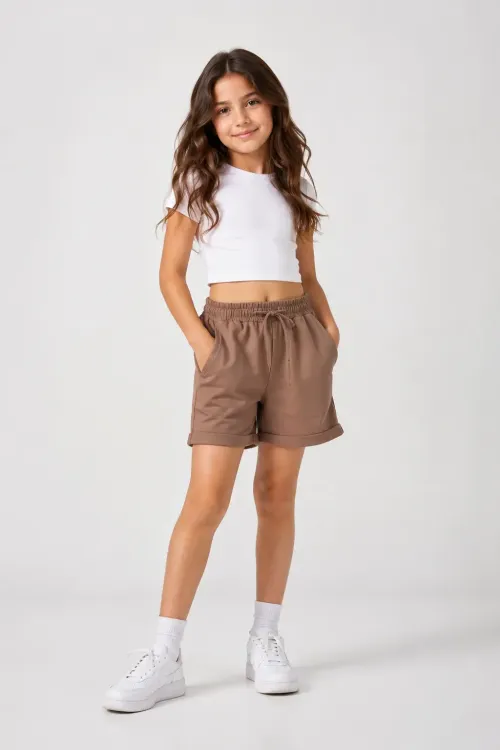 Basic Double Paça Kız Çocuk Şort 30605