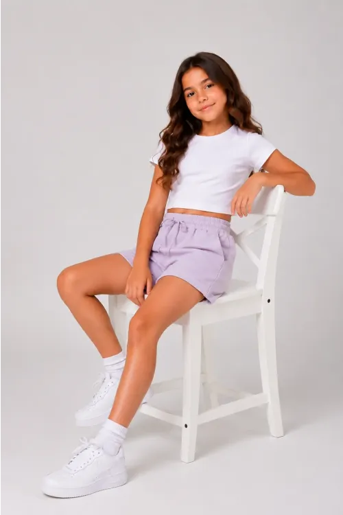 Basic Double Paça Kız Çocuk Şort 30605