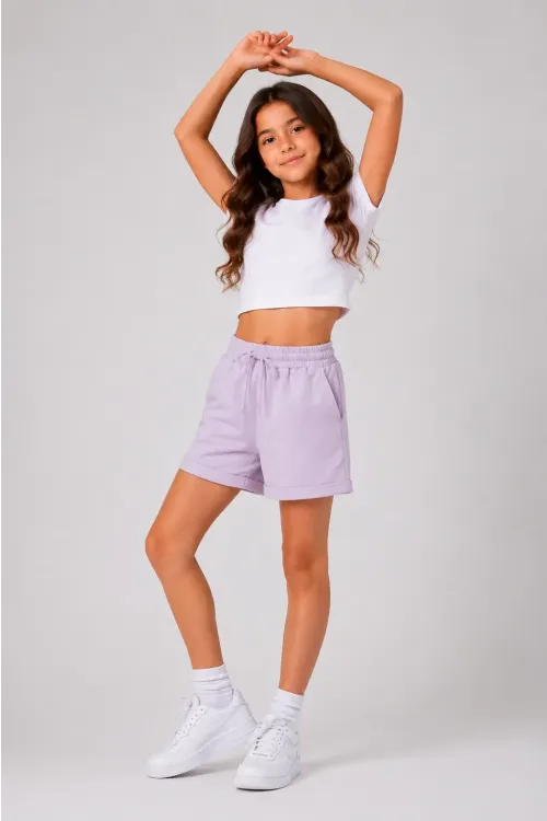 Basic Double Paça Kız Çocuk Şort 30605