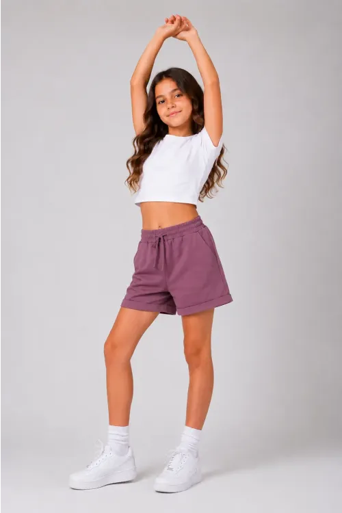 Basic Double Paça Kız Çocuk Şort 30605