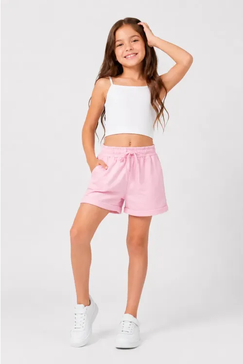Basic Double Paça Kız Çocuk Şort 30605