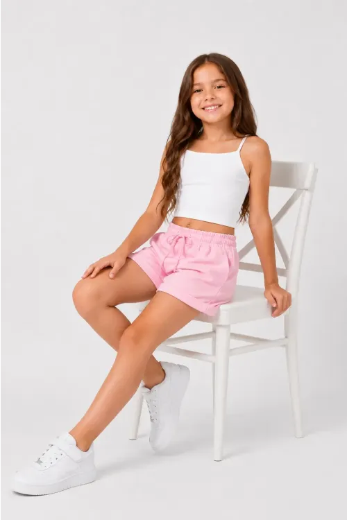 Basic Double Paça Kız Çocuk Şort 30605