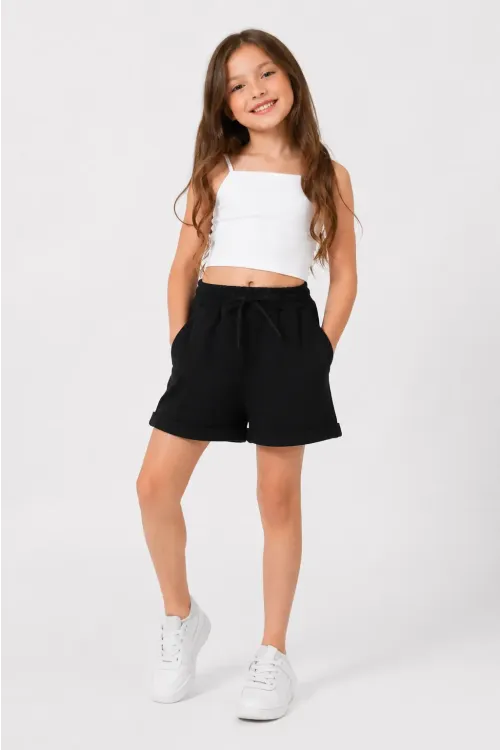 Basic Double Paça Kız Çocuk Şort 30605