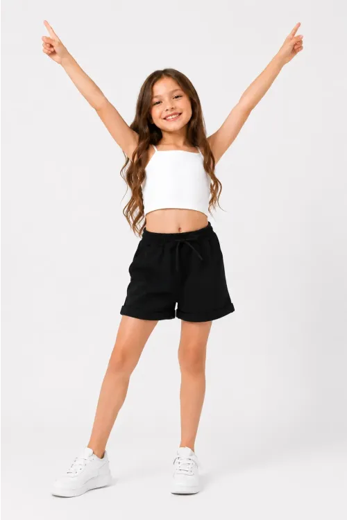 Basic Double Paça Kız Çocuk Şort 30605