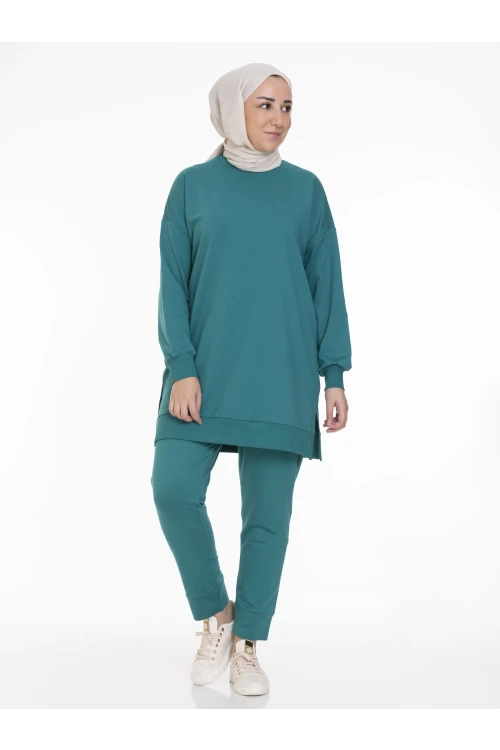 Bisiklet Yaka Düz Uzun Kollu Kadın Tunik N001