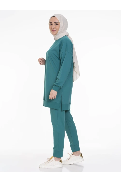 Bisiklet Yaka Düz Uzun Kollu Kadın Tunik N001