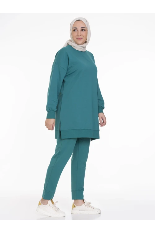 Bisiklet Yaka Düz Uzun Kollu Kadın Tunik N001