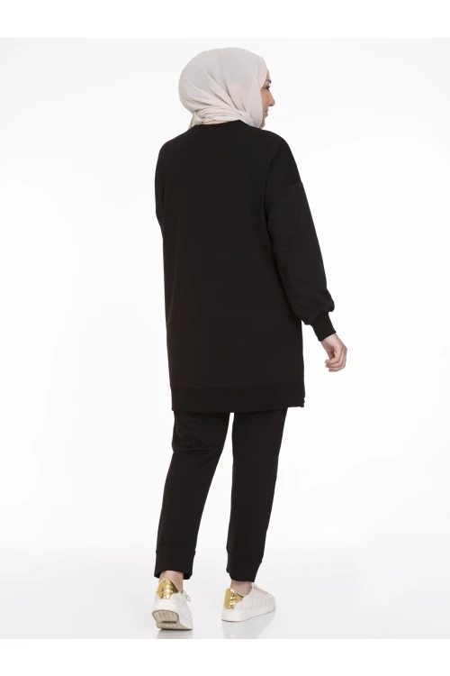 Bisiklet Yaka Düz Uzun Kollu Kadın Tunik N001