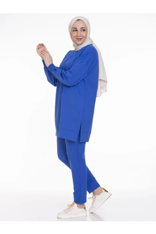 Bisiklet Yaka Düz Uzun Kollu Kadın Tunik N001