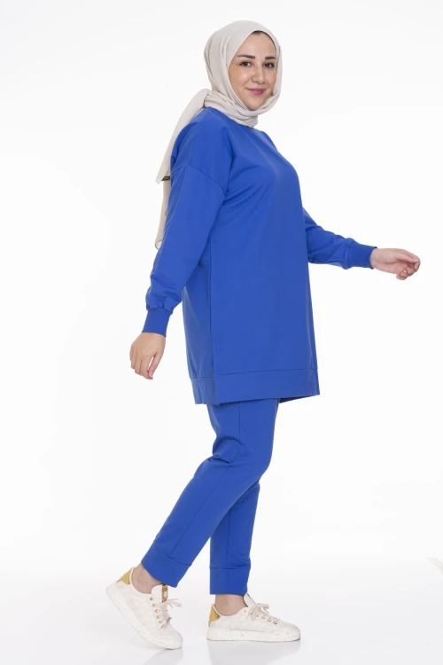 Bisiklet Yaka Düz Uzun Kollu Kadın Tunik N001