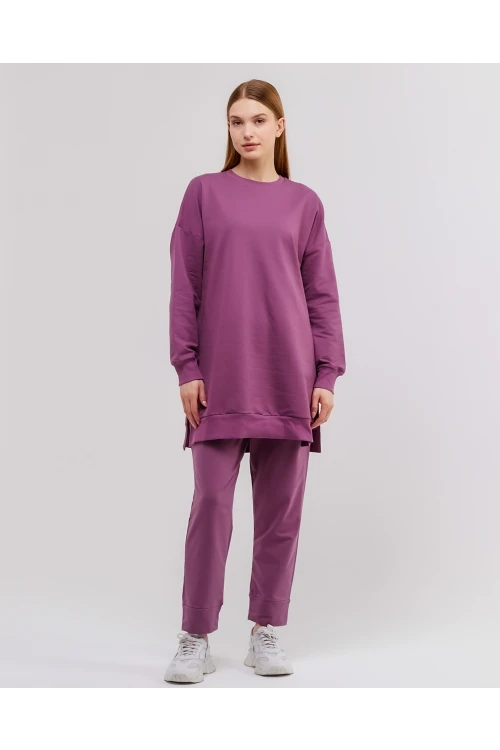 Bisiklet Yaka Düz Uzun Kollu Kadın Tunik N001