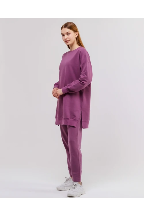 Bisiklet Yaka Düz Uzun Kollu Kadın Tunik N001