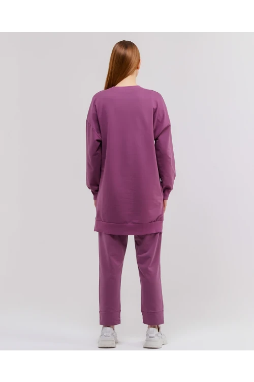 Bisiklet Yaka Düz Uzun Kollu Kadın Tunik N001