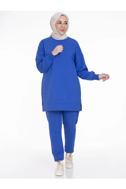 Bisiklet Yaka Düz Uzun Kollu Kadın Tunik N001