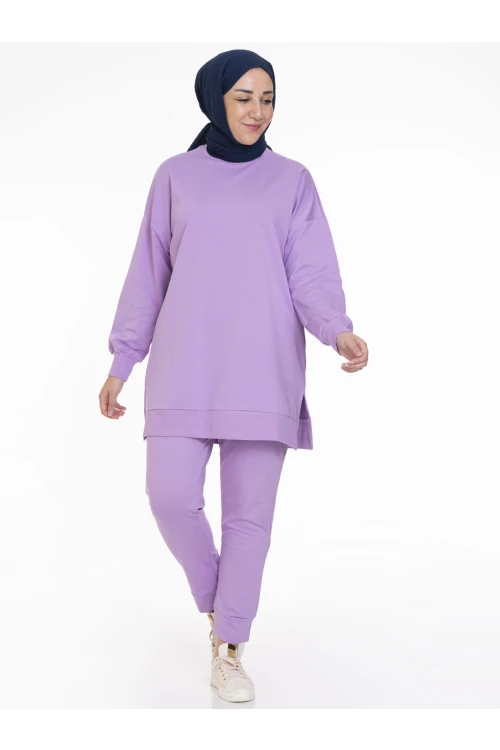 Bisiklet Yaka Düz Uzun Kollu Kadın Tunik N001