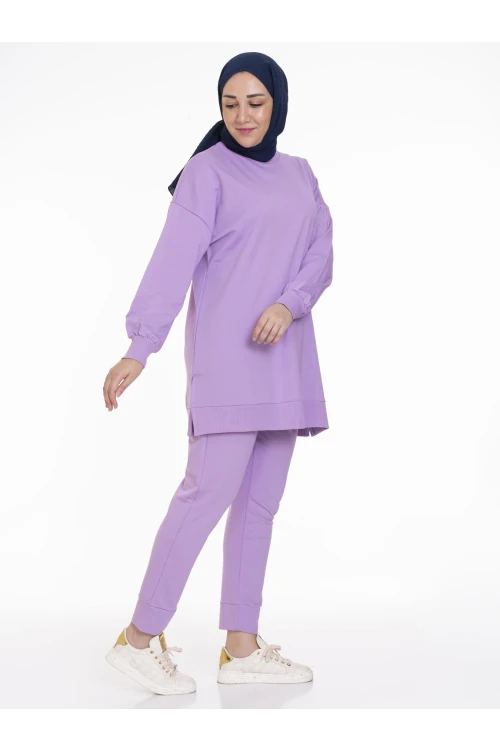 Bisiklet Yaka Düz Uzun Kollu Kadın Tunik N001