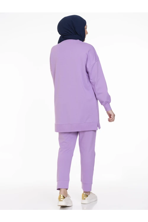 Bisiklet Yaka Düz Uzun Kollu Kadın Tunik N001