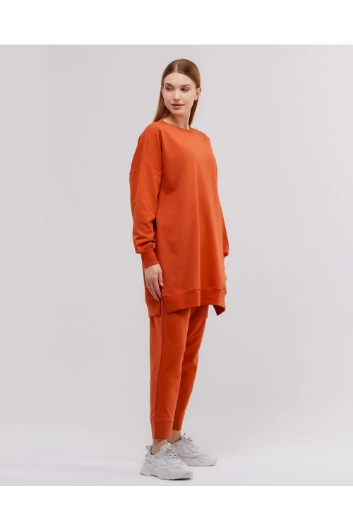 Bisiklet Yaka Düz Uzun Kollu Kadın Tunik N001