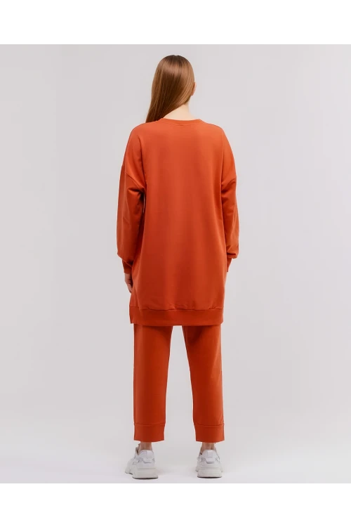 Bisiklet Yaka Düz Uzun Kollu Kadın Tunik N001