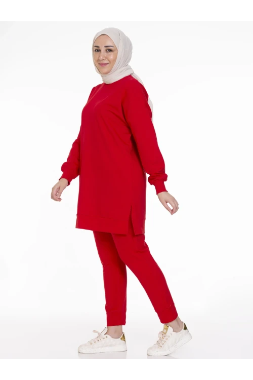 Bisiklet Yaka Düz Uzun Kollu Kadın Tunik N001