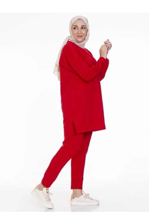 Bisiklet Yaka Düz Uzun Kollu Kadın Tunik N001