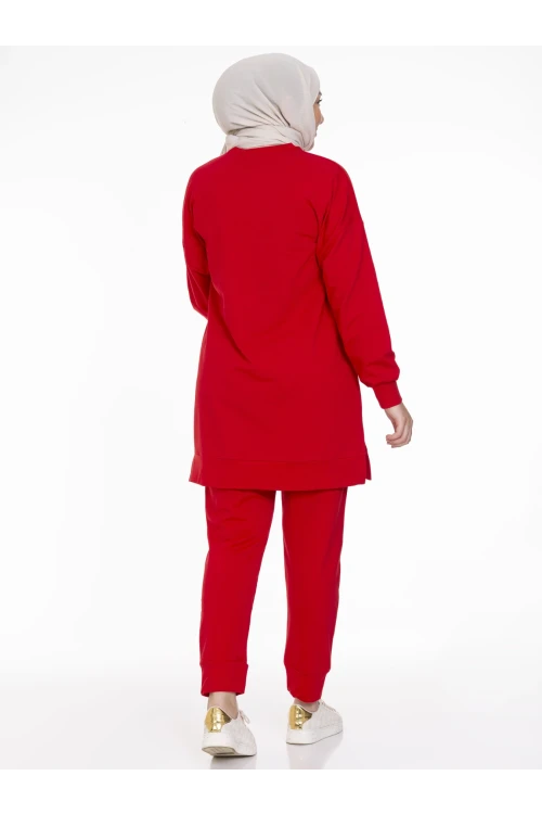 Bisiklet Yaka Düz Uzun Kollu Kadın Tunik N001