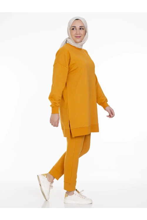 Bisiklet Yaka Düz Uzun Kollu Kadın Tunik N001