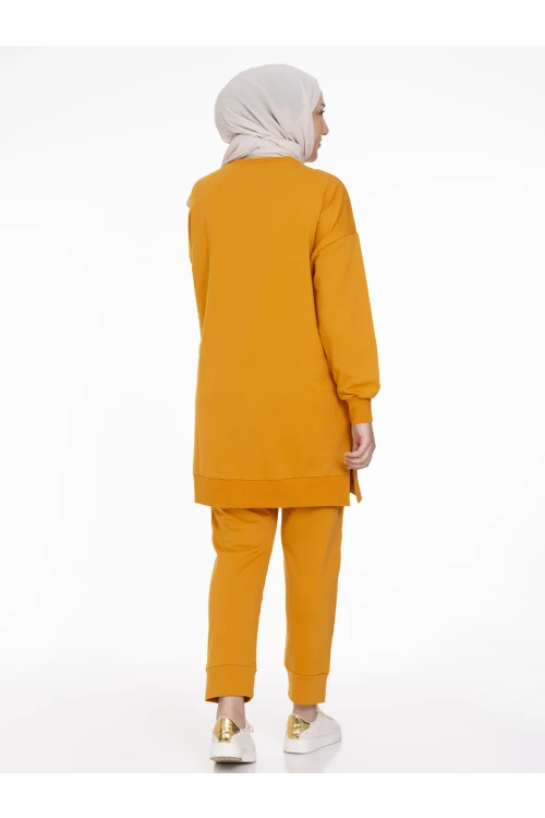 Bisiklet Yaka Düz Uzun Kollu Kadın Tunik N001