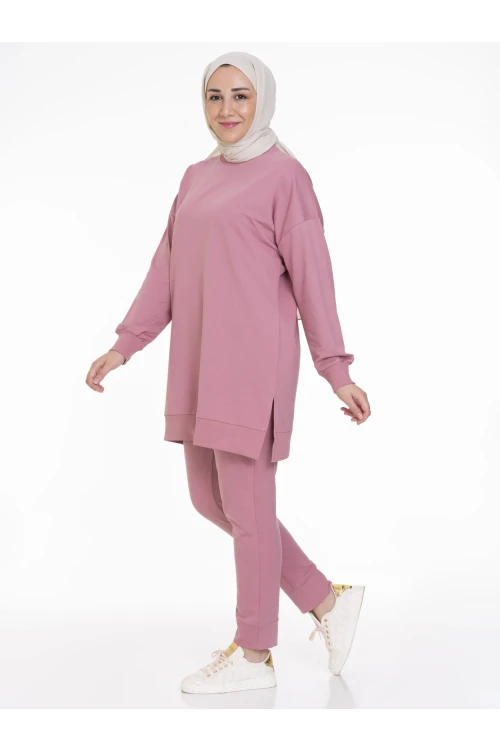 Bisiklet Yaka Düz Uzun Kollu Kadın Tunik N001