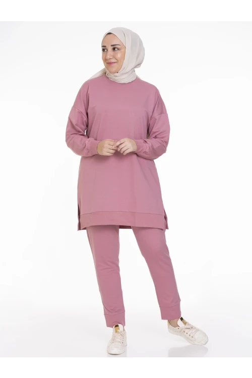 Bisiklet Yaka Düz Uzun Kollu Kadın Tunik N001