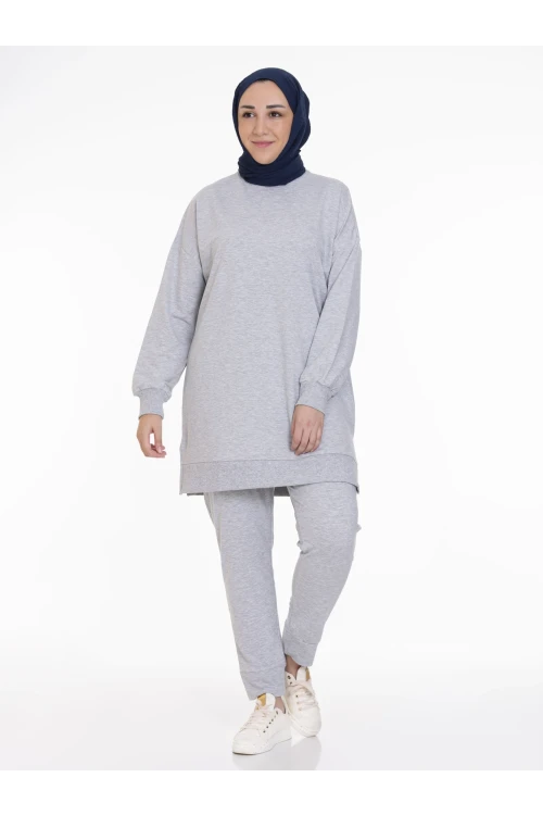 Bisiklet Yaka Düz Uzun Kollu Kadın Tunik N001