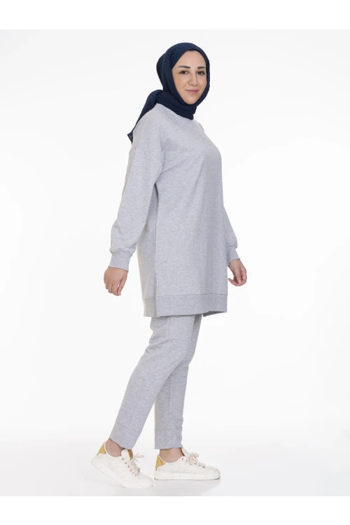 Bisiklet Yaka Düz Uzun Kollu Kadın Tunik N001